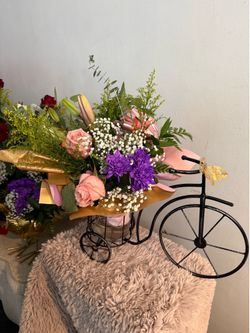 Arreglo flores base  bicycle