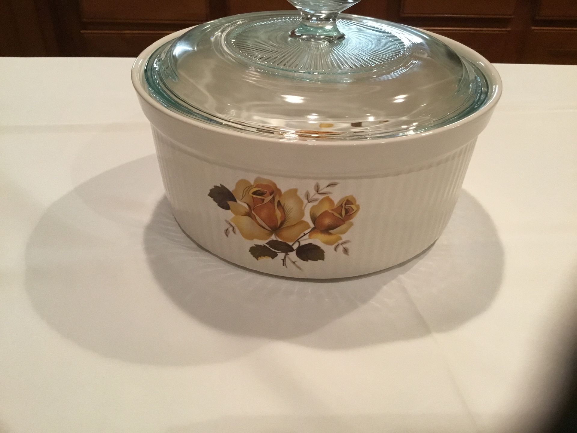 Vintage Anchor Hocking Fire King Casserole with Pyrex Glass Lid