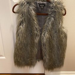 Bebe Vest Women’s Size Medium Ultra-Soft Faux Fox Fur Brown Top Designer Blouse