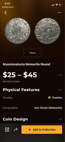 Collected coin