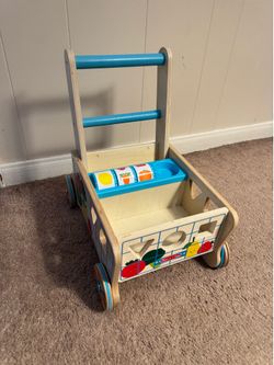 Melissa & Doug Wooden Shape Sorting Grocery Cart
