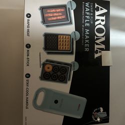 AROMA SWAP & FLIP WAFFLE MAKER 6 SWAPPABLE PLATES