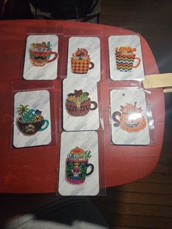 Handmade Fall Diamond Painting Magnet Set  -7 Pack