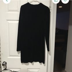 Large H & M Black Dress Velvet 