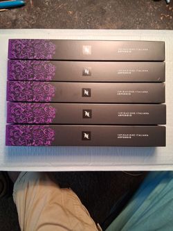 5 Arpeggio nespresso boxes of 10 coffee pods each box