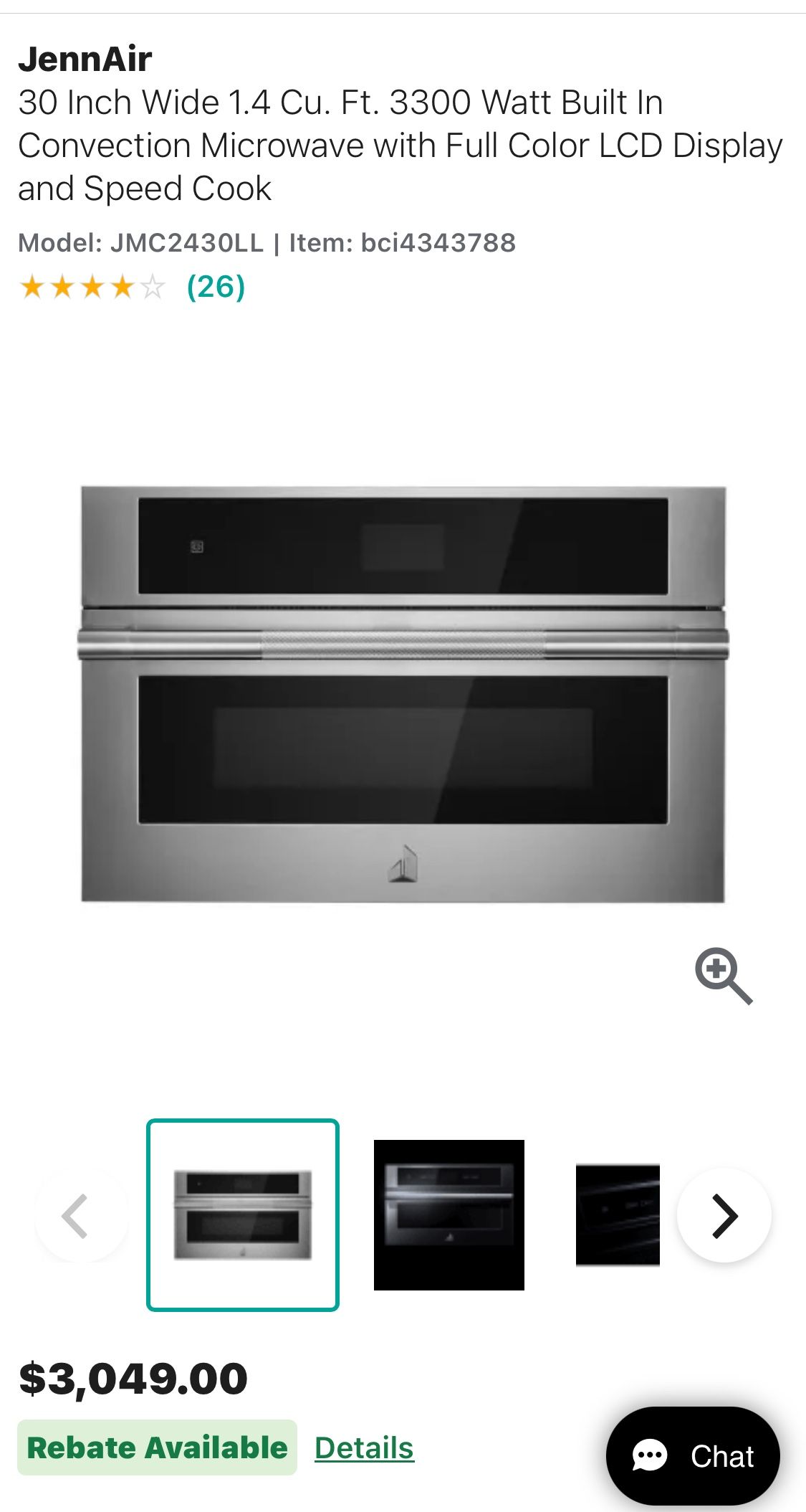 Luxury JennAir 30” Built-In Convection Microwave – Speed Cook + LCD Display