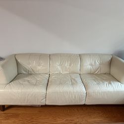 Cream Leather Sofa