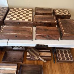 Trays And Wooden Boxes, Handmade