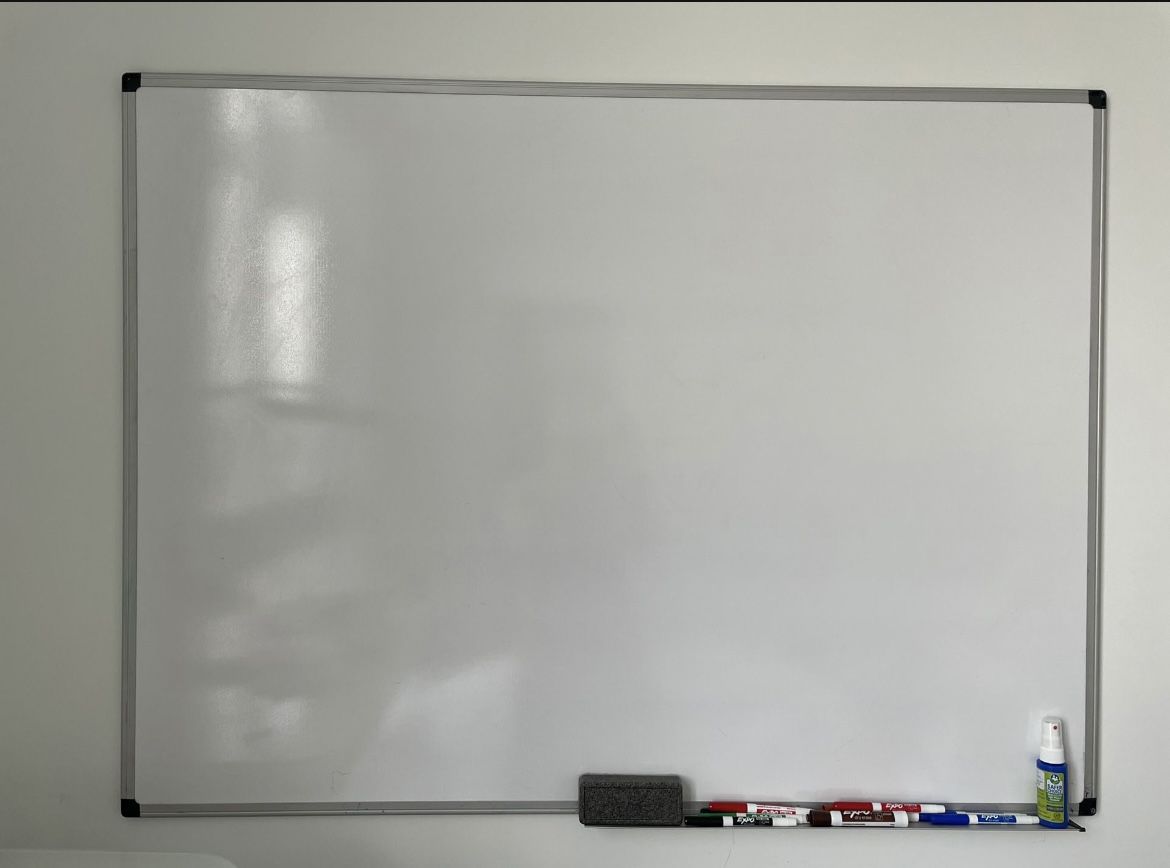 White Board With Markers 