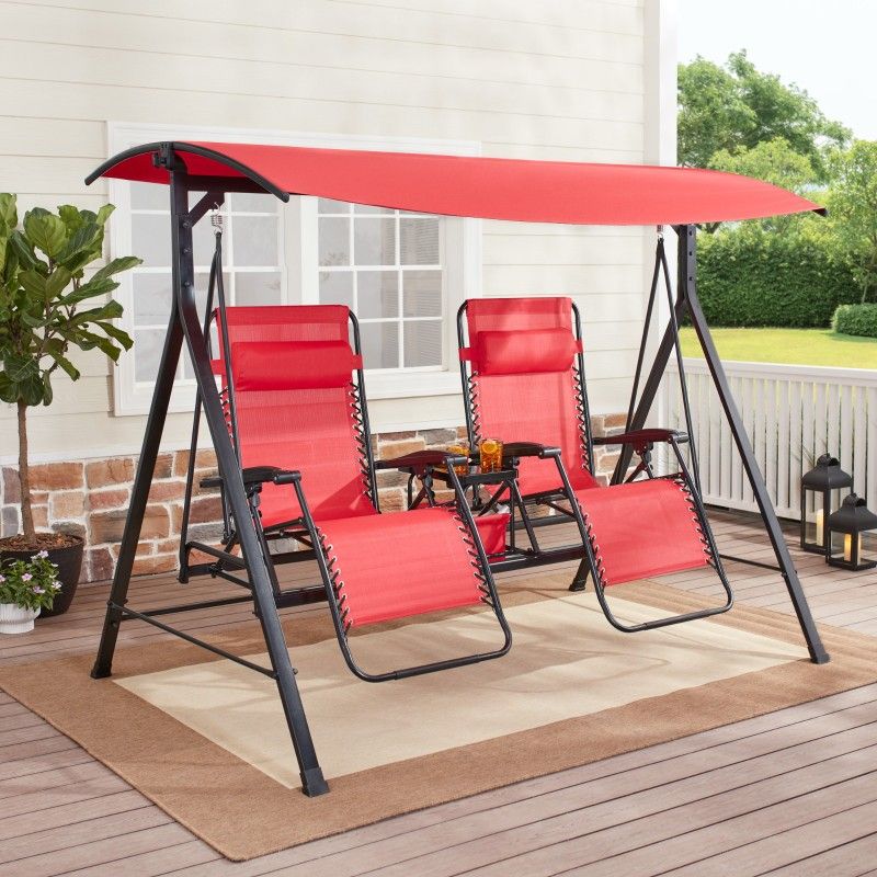 Mainstays Zero-Gravity Steel Porch Swing - Red/Black
DESCRIPTION:
