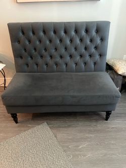 2 Seat Tufted Bench (dark blue)