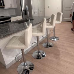 4 White Barstools 