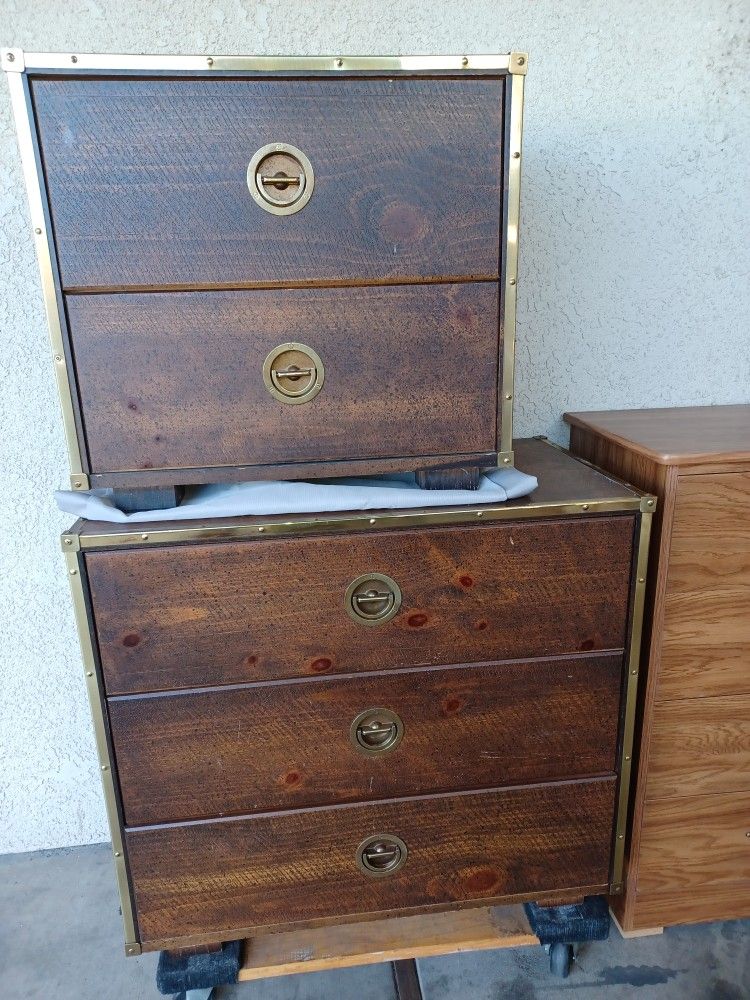 Vintage Dresser And Night Stand 2pc Set