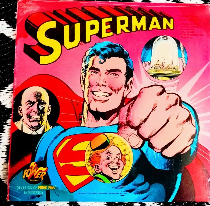 VINTAGE 1975 SUPERMAN THREE NEW ADVENTURES RECORD