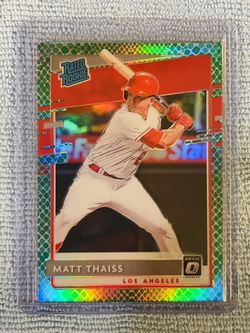 Matt Thaiss Los Angeles Angels 2020 Panini Donruss Optic Choice Rated Rookie Green Dragon Prizm /84