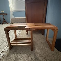 Adjustable Spa Stool with Storage Shelf