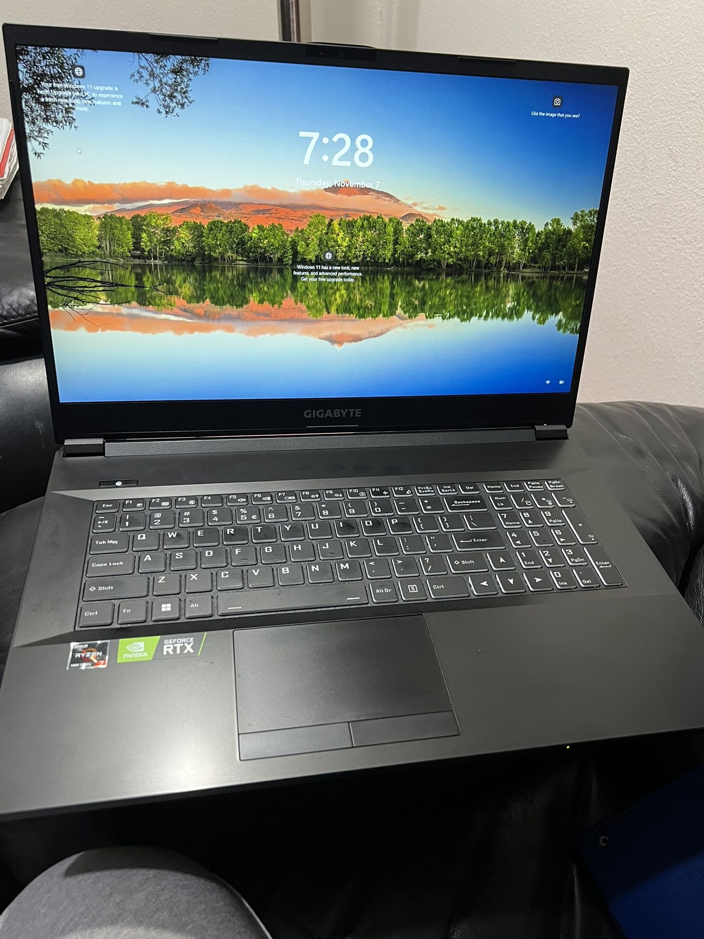 GIGABYTE Gaming Laptop A7 K1 17.3” Ryzen 7 5800H 16GB RAM 512GB SSD Nvidia GeForce RTX 3060 6GB Graphics, Windows 11 Home . Comes with Charger. In ver