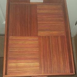 Vintage Large Wood Tray with Handles