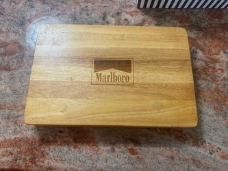 Vintage Marlboro Wooden Poker Chip Set with Playing Cards In Wooden Box