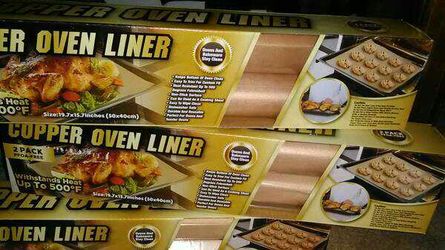Copper oven liners* 2 pk box* new
