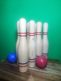 Bowling Pins Wooden Lawn Skittles