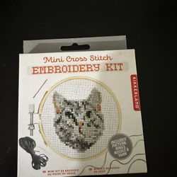 Mini CrossStitch Embroidery Kit Cat,