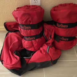 Two Marlboro Sleeping Bags + Duffle Bag!