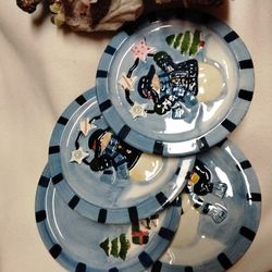 Miscellaneous Christmas Decorations Including Music Box Figurine 