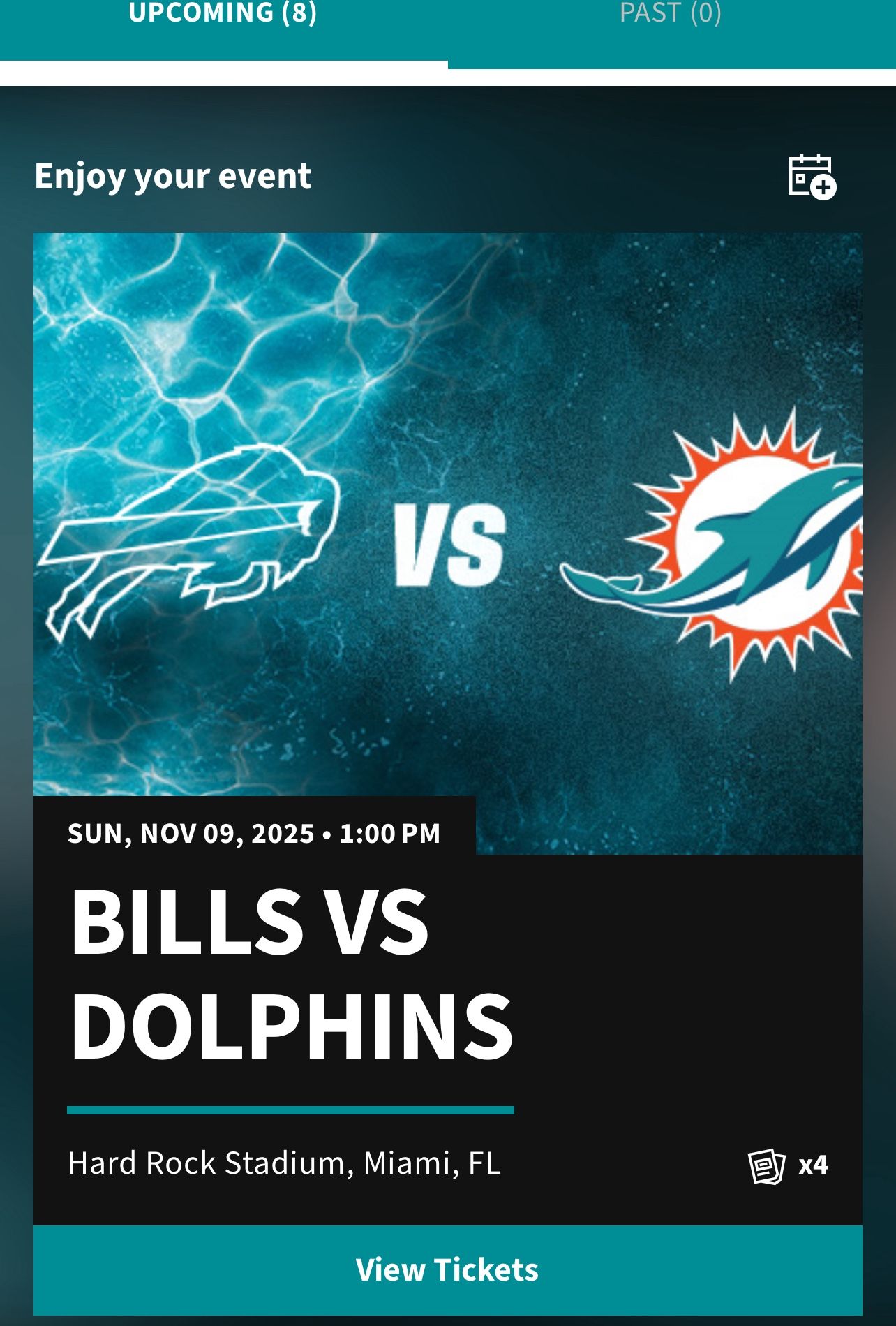 4 Tickets $80 Each Fins Vs Bills