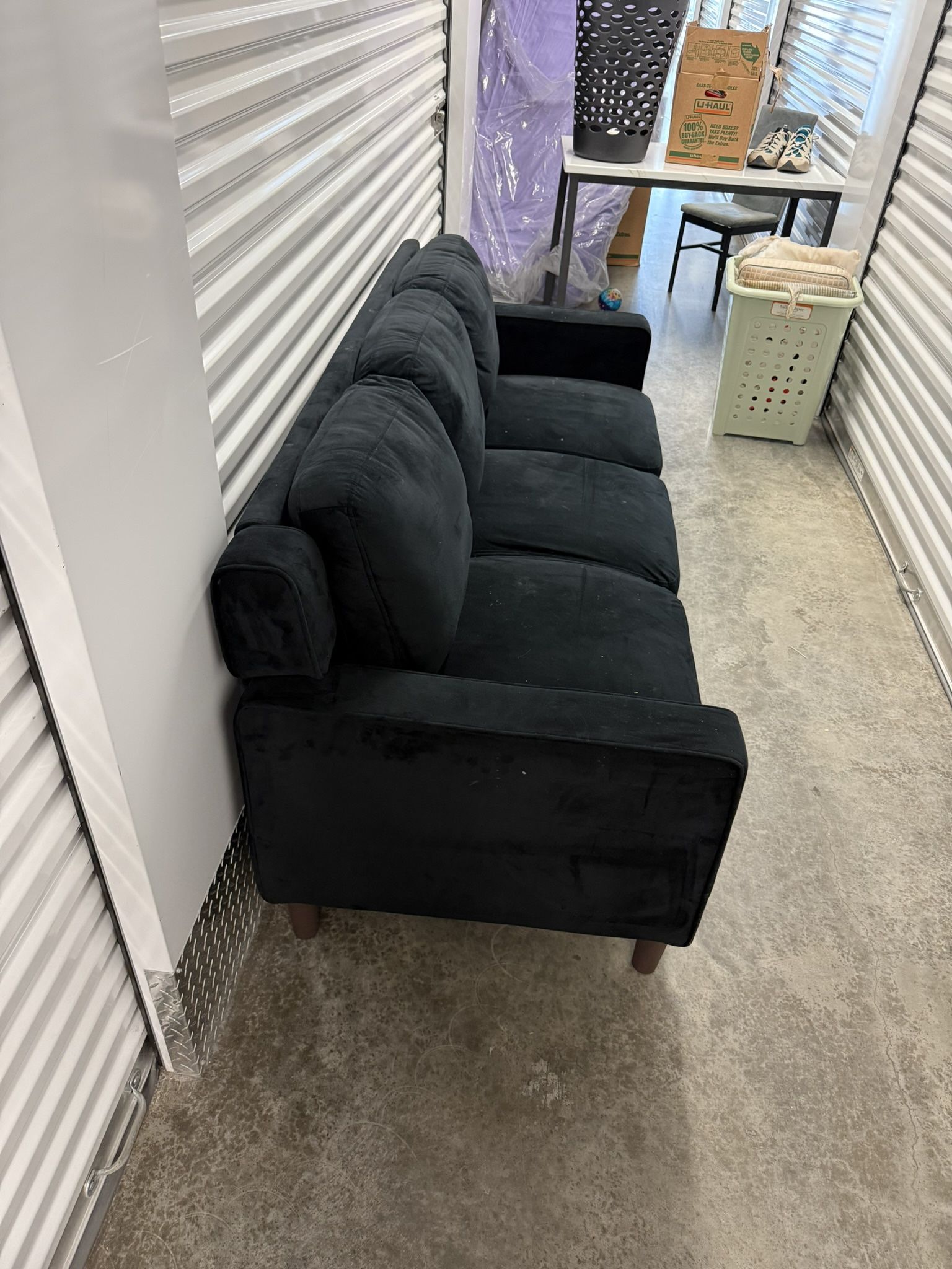 Suede black couch