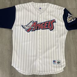 Vintage 90s Anaheim Angels Pinstripe Authentic Home Jersey Size 52 XXL 