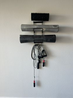 Gym Rack With Yoga Mats And Jump Ropes Included