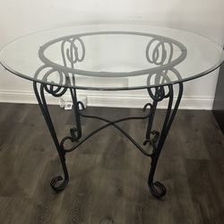 Dining Metal Glass Table 45 “ 