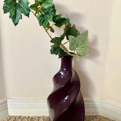 Vase H11” W5” Swirl Blueberry Color