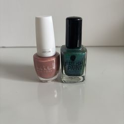 Set Of Two Nail Polishes.  Fresh paint dark shiny tail and Nichole Miller # 10 Lady like. New. Come from a smoke free environment.