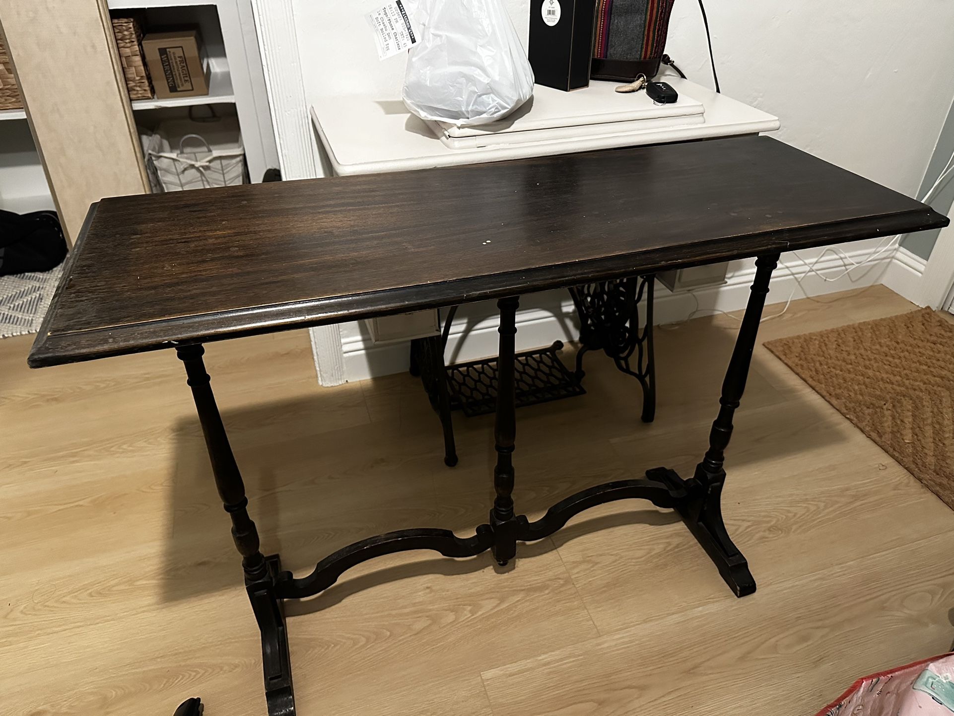 Antique Dark Brown Entry Table