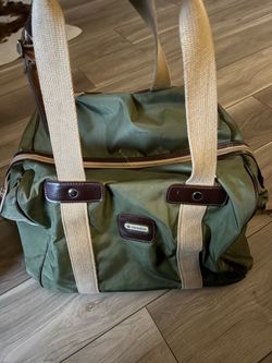 vintage olive green Samsonite nylon travel duffel bag