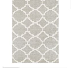IKEA HILLESTED Rug, low pile, gray/white5 ' 3 "x7 ' 7 "