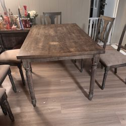 Rustic Looking Table With 6 Chairs