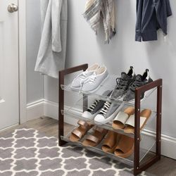 3-TierEspresso Wood Shoe Rack 30" L x 11" W x 25" H