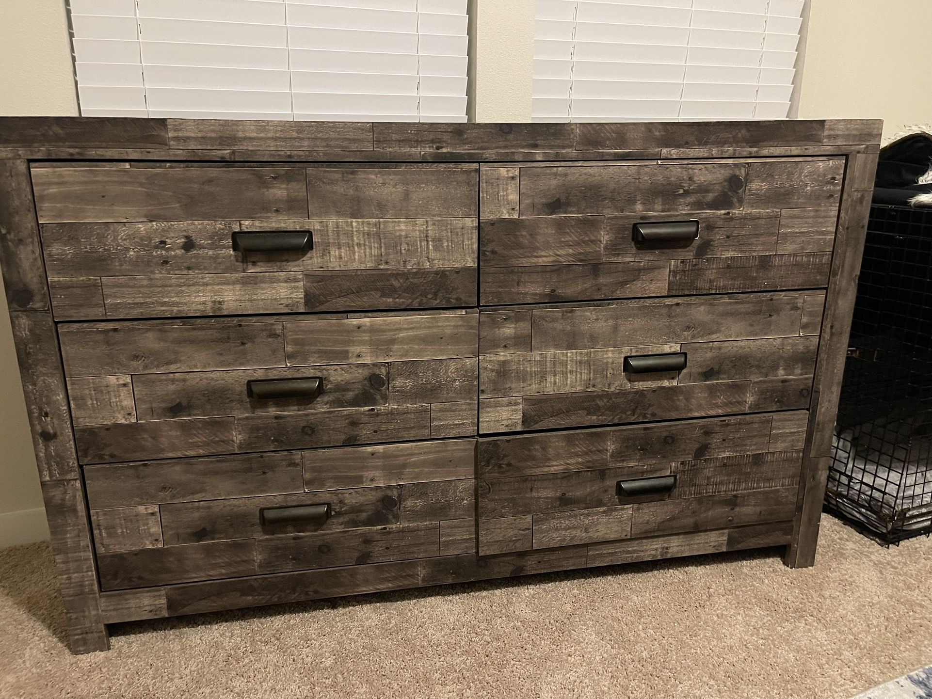 Dark Grey Dresser (6-drawer)