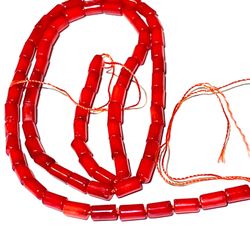 Coral Tube Beads 16” Strand 