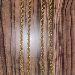 14K Gold Rope Chain / 20-22 inch