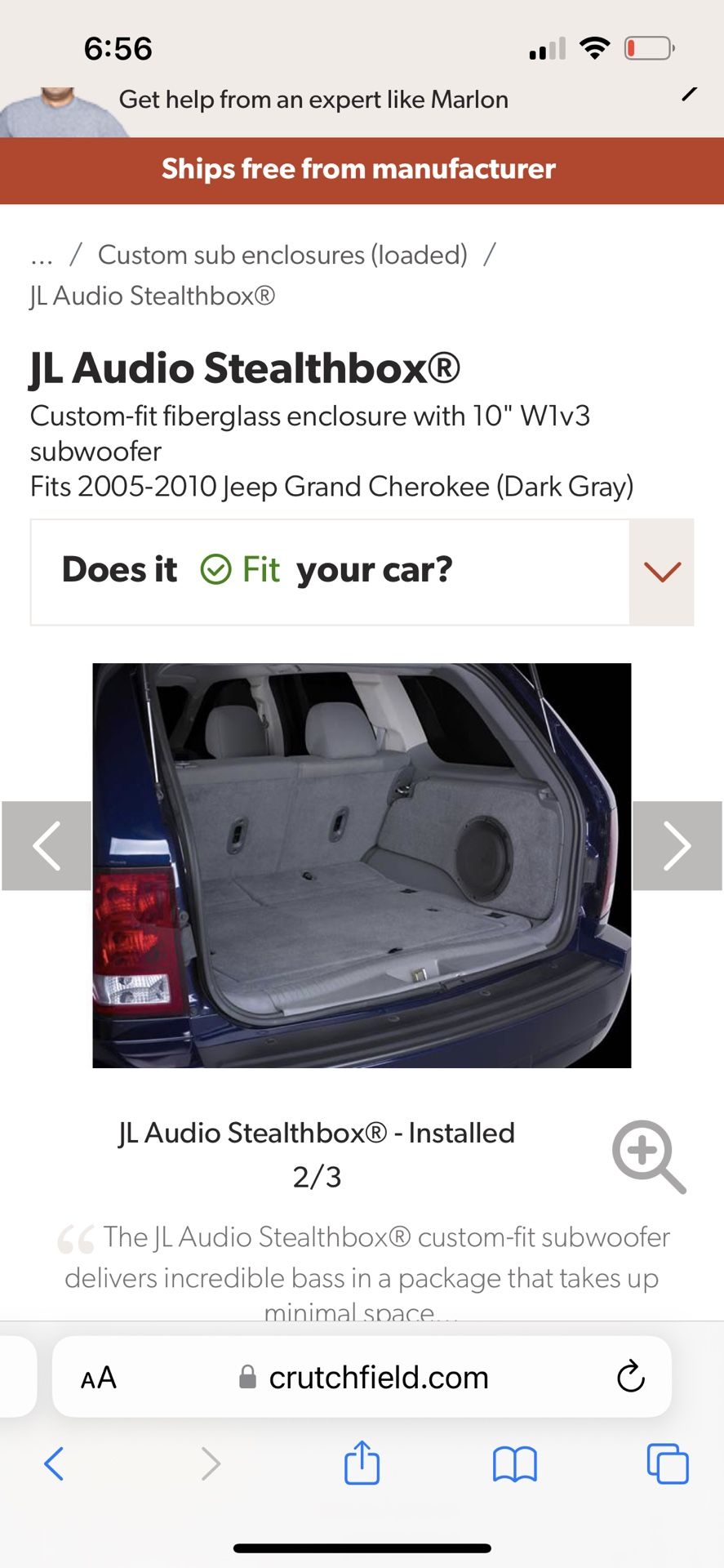 SRT8 Cherokee Sub Box