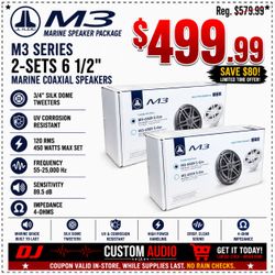 JL Audio M3 Series Marine Speakers 2 Sets 6 1/2 Inch Gunmetal Sport Grilles 450 Watts Package M3-650X-S-GM 🚨 Payment Options Available 🚨 No Credit N