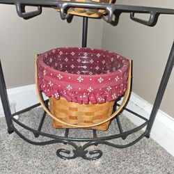 Longaberger Medium Fruit Basket With Liner And Protector 