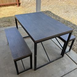 Indoor/Outdoor Table With Benches