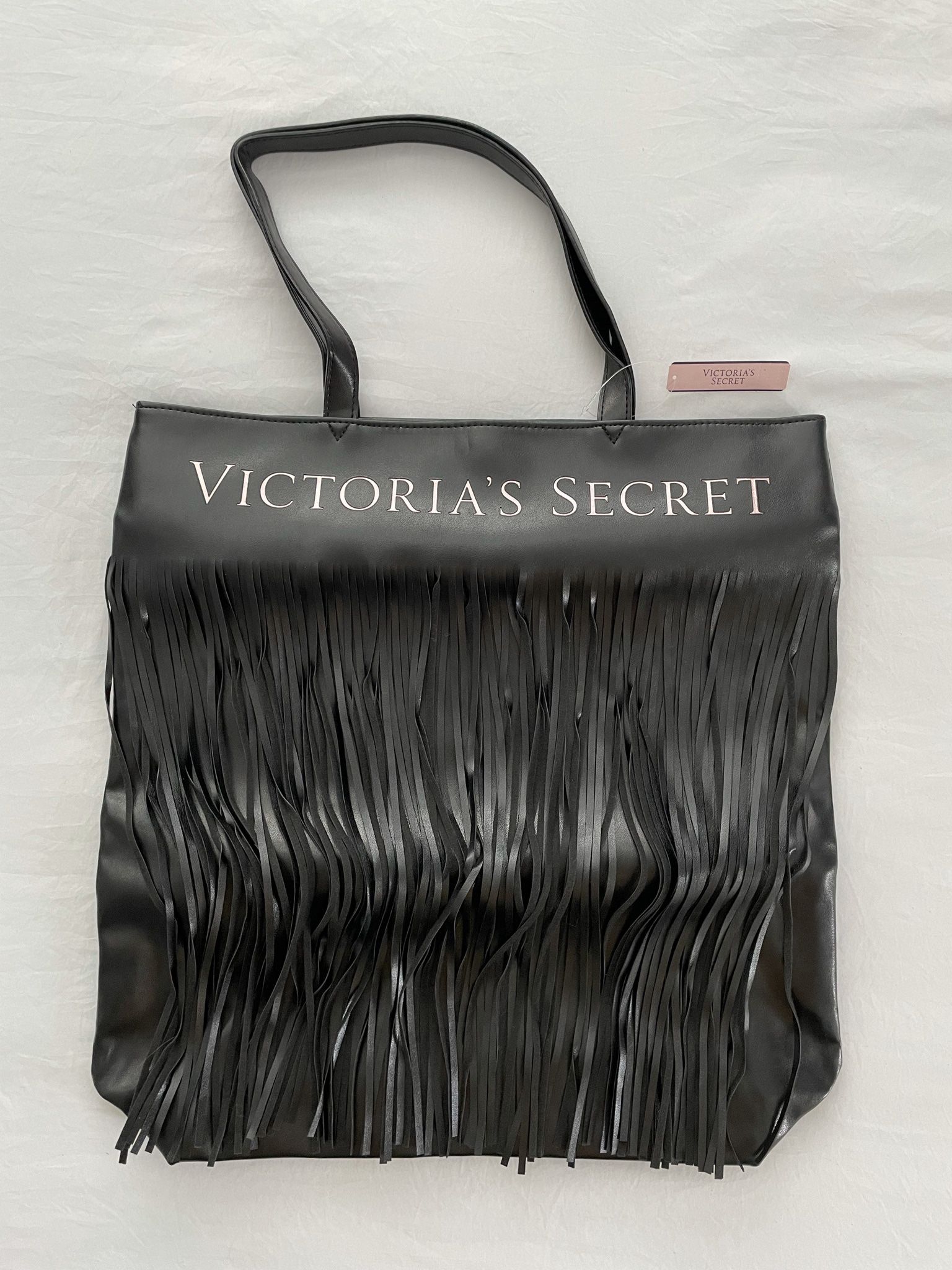 *BRAND NEW* Victoria’s Secret Large Fringe Black Travel Getaway Weekender Tote 