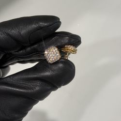 10mm Moissanite Earrings 14k GOS