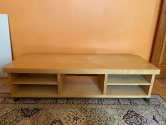 Rolling Wood Entertainment Table 